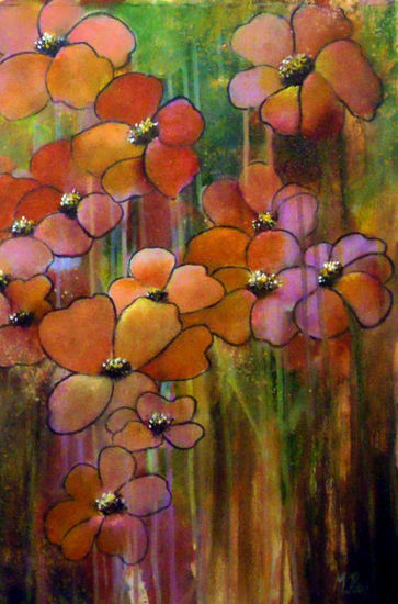 OFERTA! Pétalos III Mixed media Paper Floral Painting