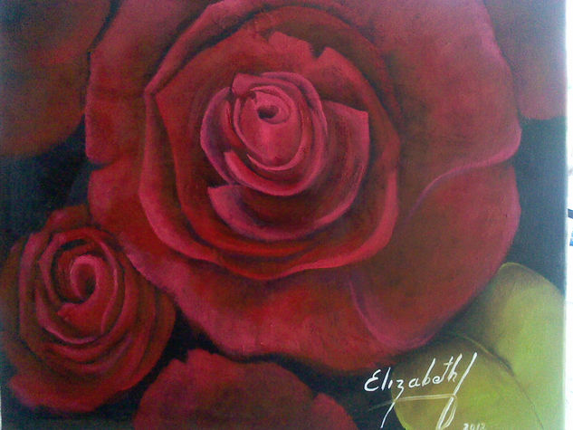 rosas rojas Oil Canvas Floral Painting