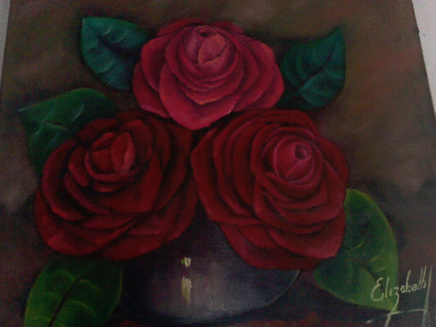 porron con rosas Oil Canvas Floral Painting