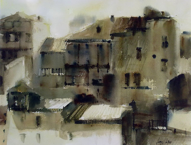 Sobre la muralla II Watercolour Paper Landscaping