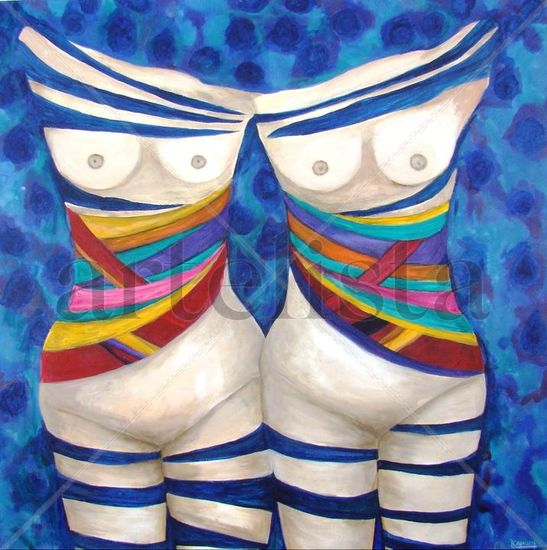 GEMELAS Acrylic Canvas Figure Painting