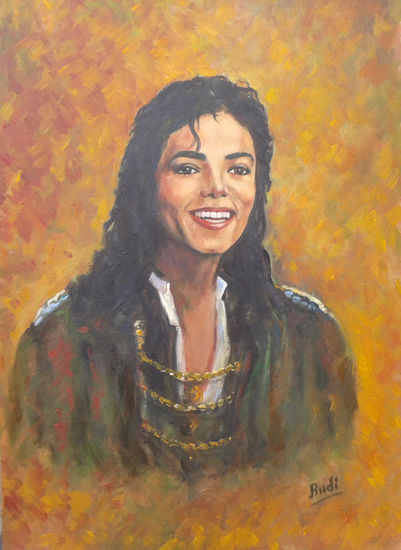 MICHAEL JACKSON Oil Canvas Portrait