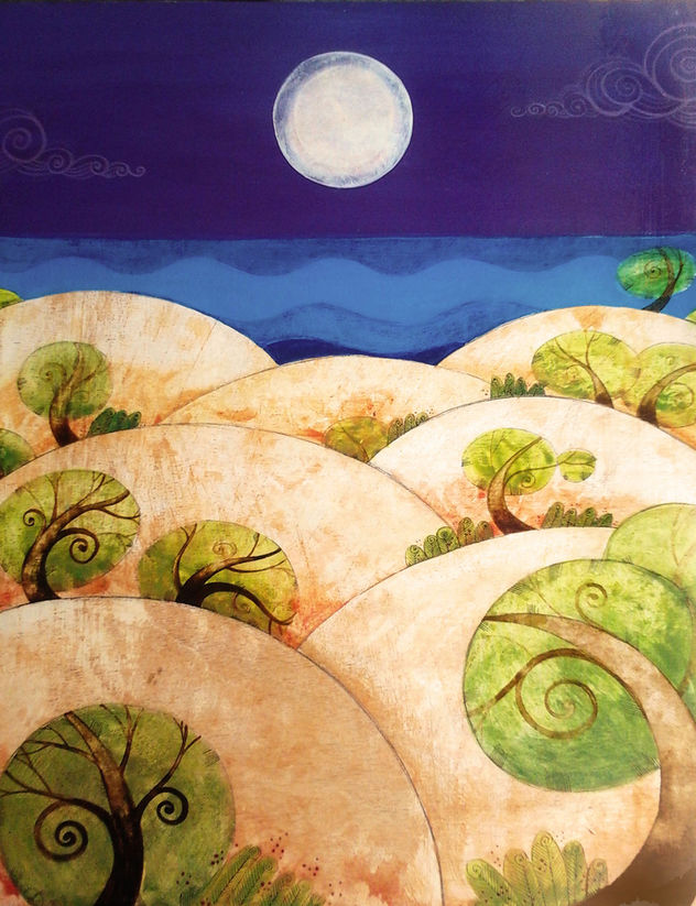 luna llena entre las dunas
