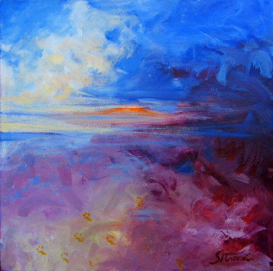 Hacia la puesta de sol marítima Oil Canvas Marine Painting