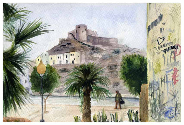 La Chanca de Almería (2) Watercolour Card Landscaping