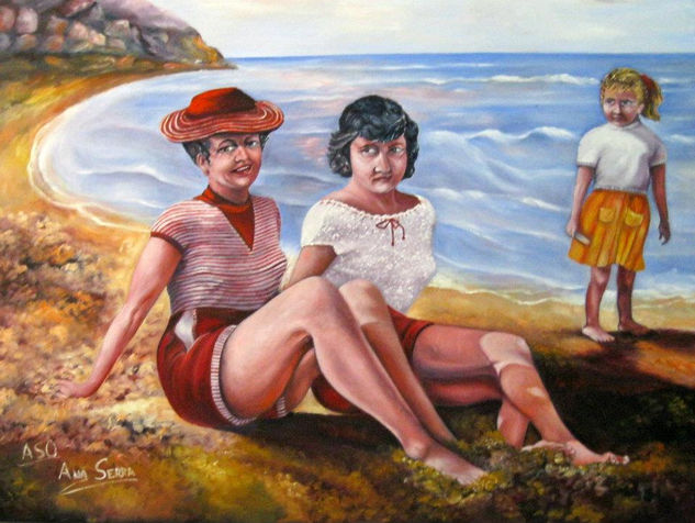 LA PLAYA  EN 1955 Oil Canvas Portrait