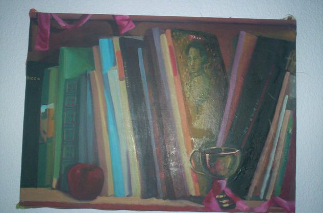 biblioteca sin fin Oil Textile Still Life Paintings