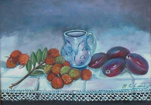 Bodegón de madroños Oil Canvas Still Life Paintings