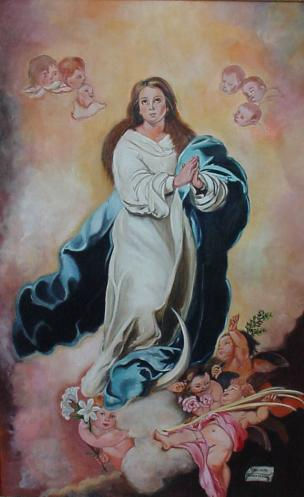 Inmaculada (Homenaje a Murillo) Oil Canvas Figure Painting