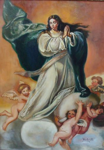 La Colosal (Homenaje a Murillo) Oil Canvas Figure Painting