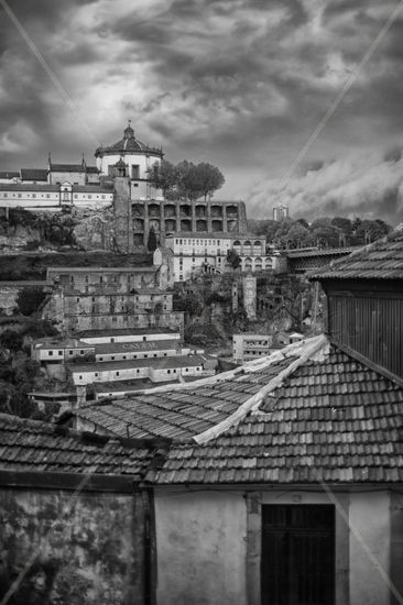 Under the roofs of Oporto Other Themes Black and White (Digital)