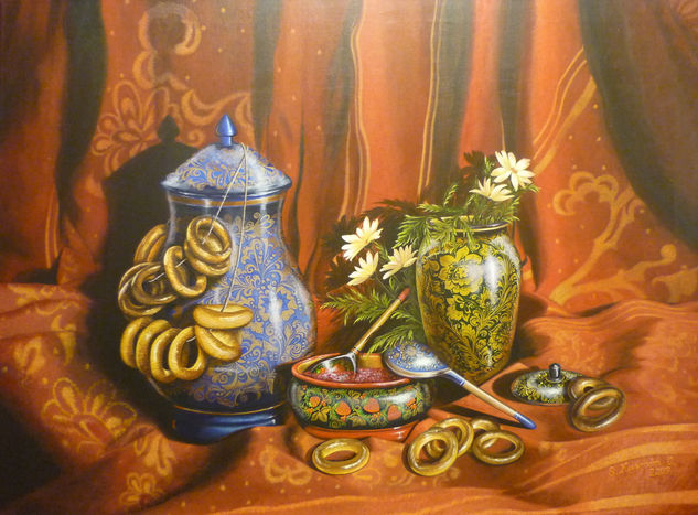 "JARRONES JOJLOMÁ" Acrylic Canvas Still Life Paintings