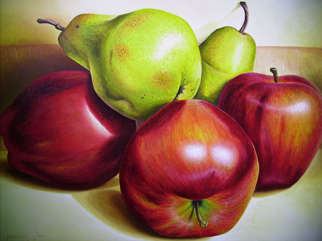 Peras y Manzanas Oil Canvas Still Life Paintings