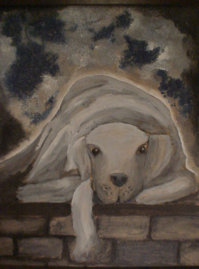 El perro de azúcar Mixed media Panel Animals