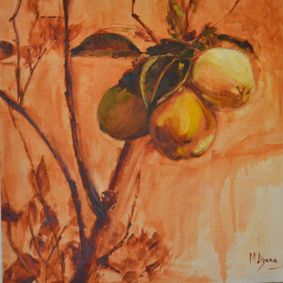 Membrillos Oil Panel Still Life Paintings