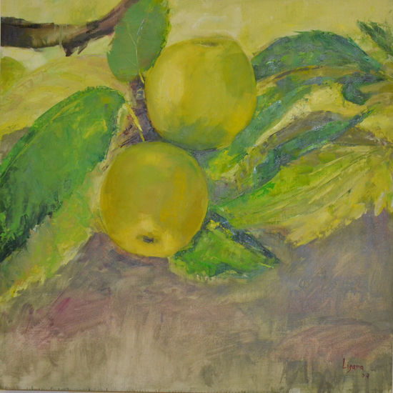 Manzanas Oil Panel Still Life Paintings