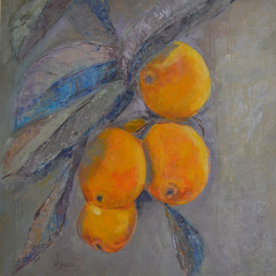 Nisperos Oil Panel Still Life Paintings