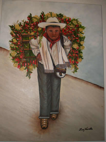 El Silleterito Oil Canvas Figure Painting