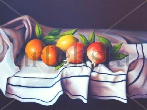 Mantel con frutas Oil Canvas Still Life Paintings