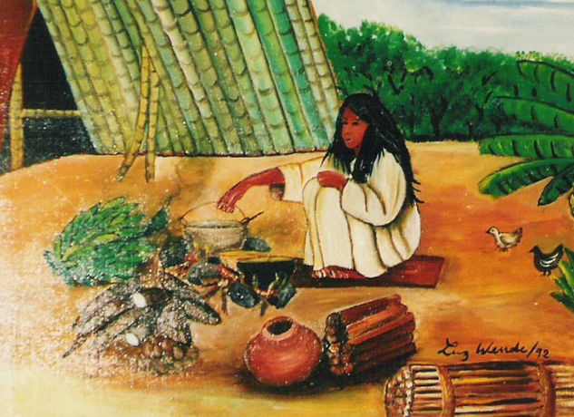 "LA GUAJIRA NOMADA" Oil Canvas Figure Painting