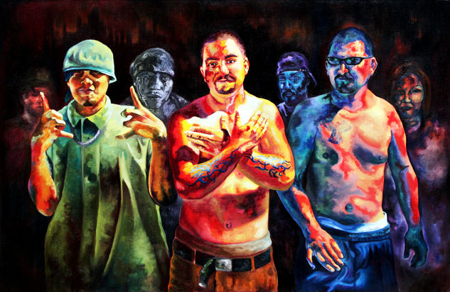 Cholos Oil Textile Portrait