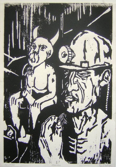 Minero Woodcut