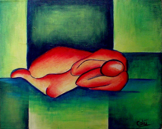 En mi crisálida Acrylic Canvas Nude Paintings