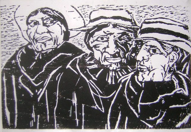 Las comadres Woodcut