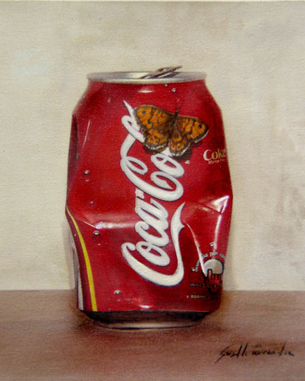 lata coca-cola Oil Canvas Still Life Paintings