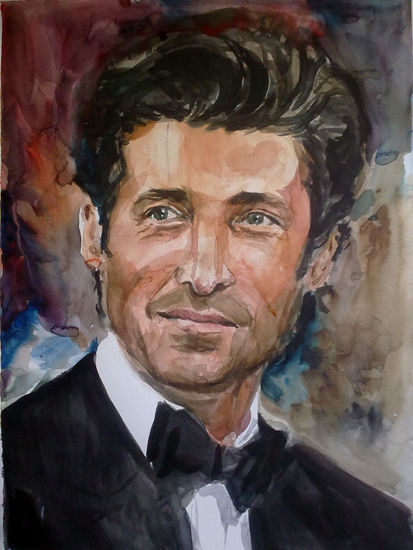 Patrick Dempsey Acuarela Papel Retrato