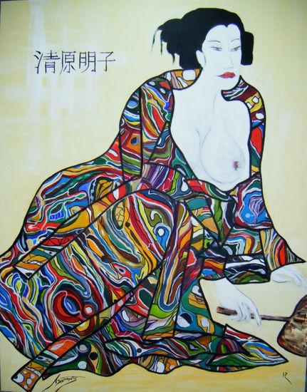 La poetisa Sei Shônagon Acrylic Canvas Figure Painting