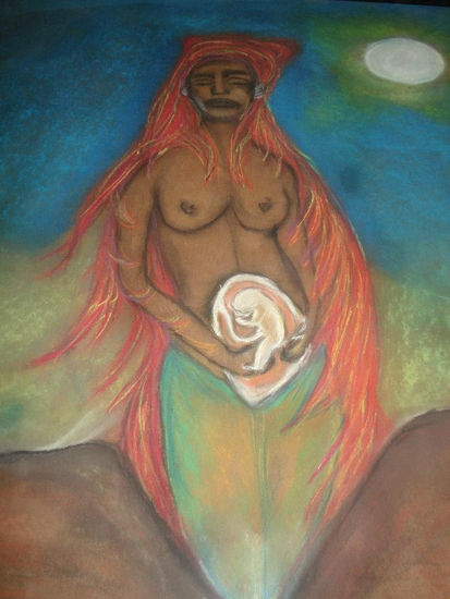 tlazolteatl Pastel Paper Nude Paintings