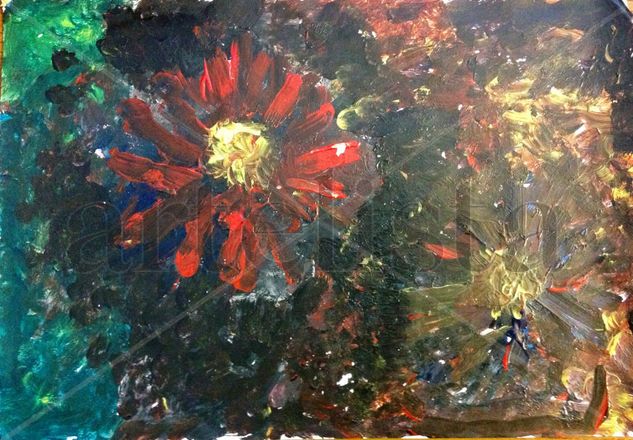 MI JARDIN Acrylic Paper Floral Painting