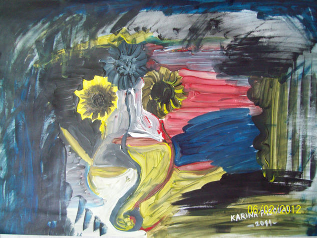 Girasoles míos Acrylic Card Floral Painting