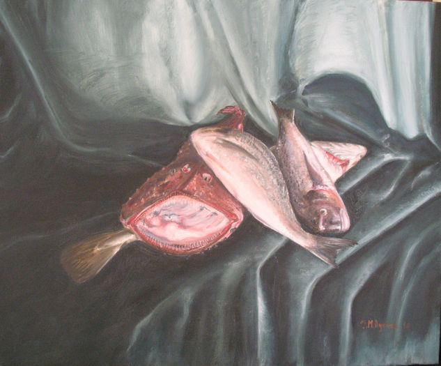 Rape, doradas y bacalao Oil Canvas Still Life Paintings