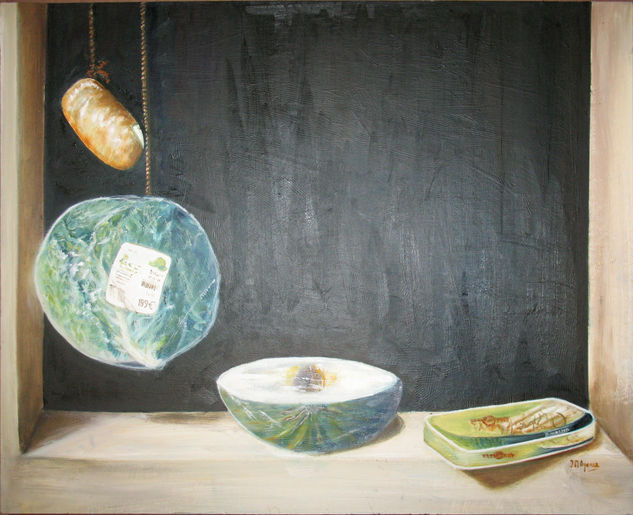 Homenaje a Sánchez Cotán I Oil Panel Still Life Paintings