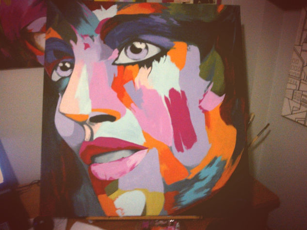 mujer perfil Acrylic Canvas Portrait