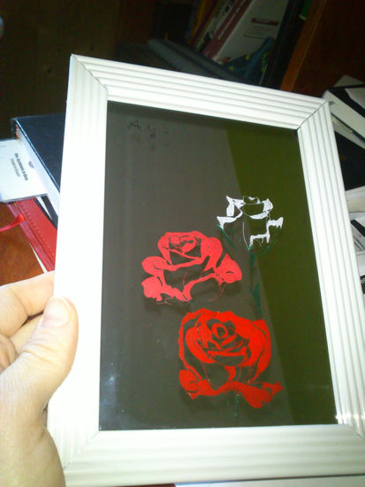 Rosas tricolores Woodcut