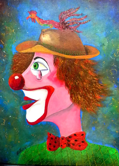 clown Acrílico Lienzo Figura