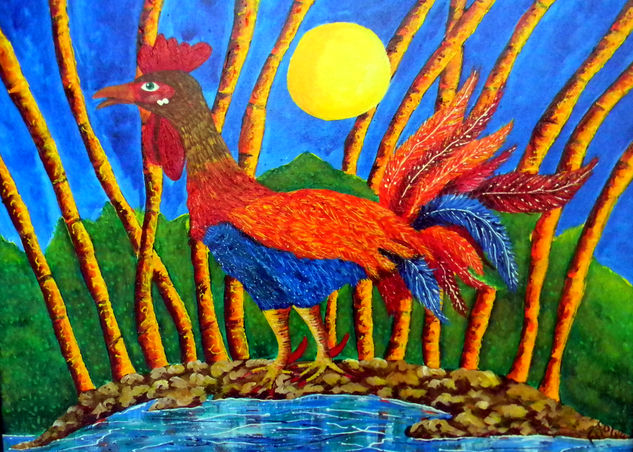 pollo tropical Acrylic Canvas Animals