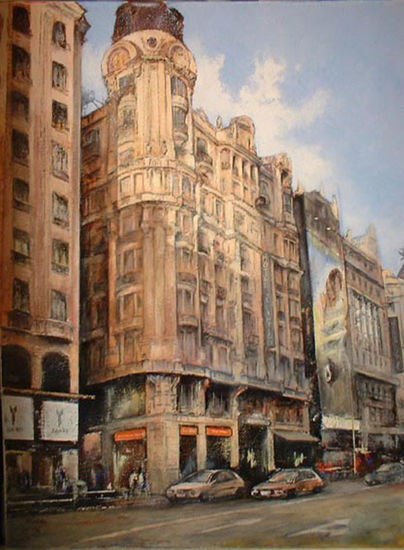 La Gran Via -Madrid Oil Canvas Landscaping