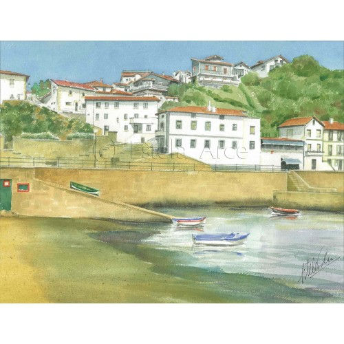 PUERTO VIEJO DE ALGORTA III Watercolour Paper Marine Painting