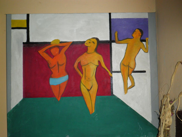 fusion de estilos Oil Canvas Nude Paintings