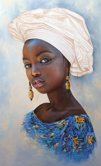 Prosperity portrait #2 (African Girl 106) Oil Canvas Portrait