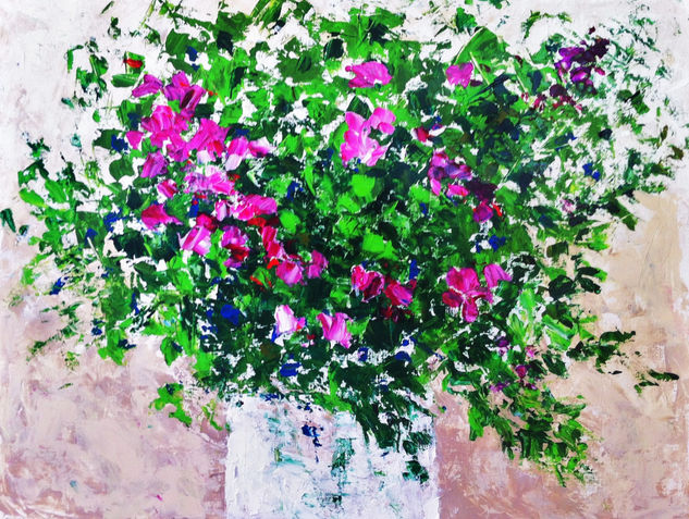 Ramo lilas Acrylic Canvas Floral Painting