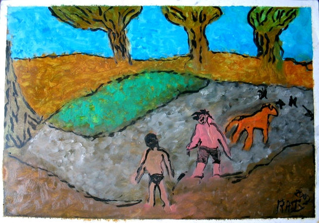 raig y pacho buscando lombices, maga cazando mariposas junto al magdalena