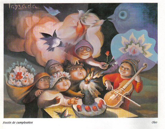 Festin de cumpleaños Oil Canvas Figure Painting