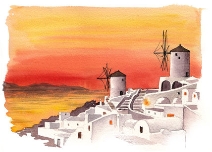 Atardecer en Oia,...
