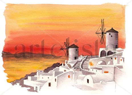 Atardecer en Oia,...