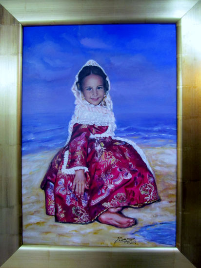 mi nieta paula Oil Canvas Figure Painting